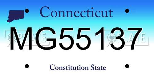 MG55137 Connecticut License Plate