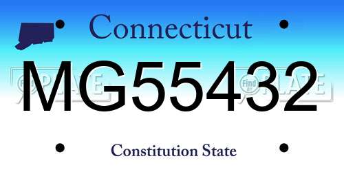MG55432 Connecticut License Plate