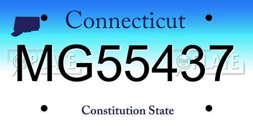 MG55437 Connecticut License Plate