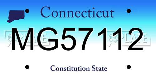 MG57112 Connecticut License Plate