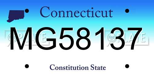 MG58137 Connecticut License Plate