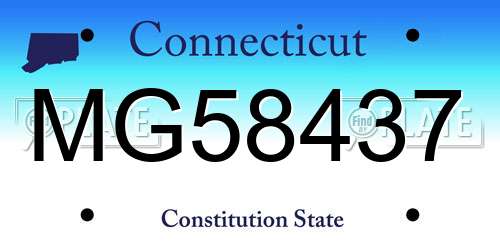 MG58437 Connecticut License Plate