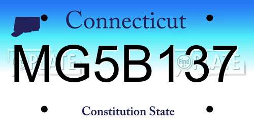 MG5B137 Connecticut License Plate