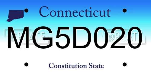 MG5D020 Connecticut License Plate