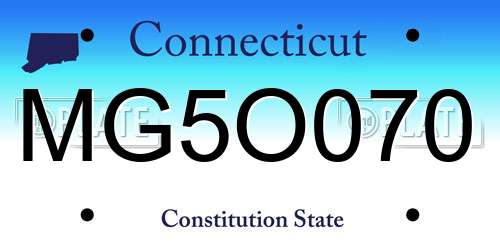 MG5O070 Connecticut License Plate