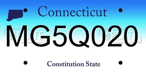 MG5Q020 Connecticut License Plate