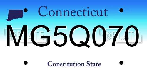 MG5Q070 Connecticut License Plate