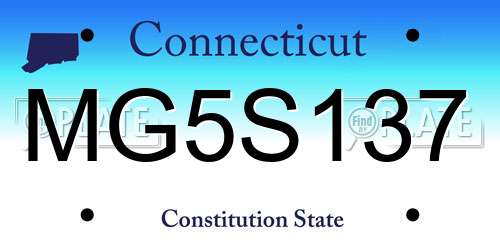 MG5S137 Connecticut License Plate