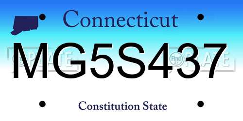MG5S437 Connecticut License Plate