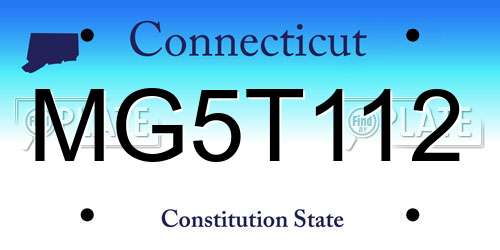 MG5T112 Connecticut License Plate