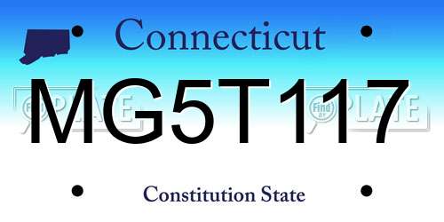 MG5T117 Connecticut License Plate