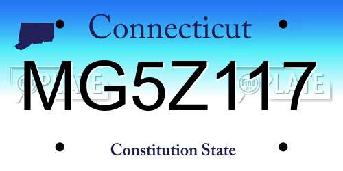 MG5Z117 Connecticut License Plate