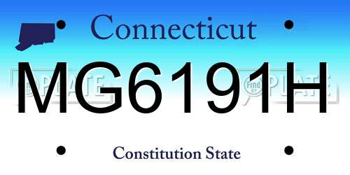 MG6191H Connecticut License Plate