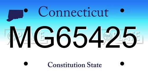 MG65425 Connecticut License Plate