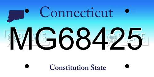 MG68425 Connecticut License Plate