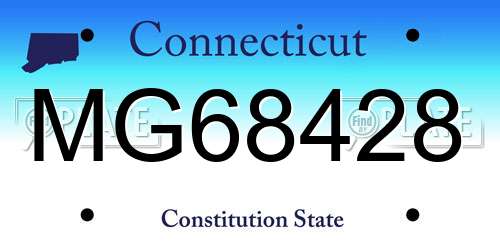 MG68428 Connecticut License Plate
