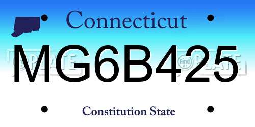 MG6B425 Connecticut License Plate