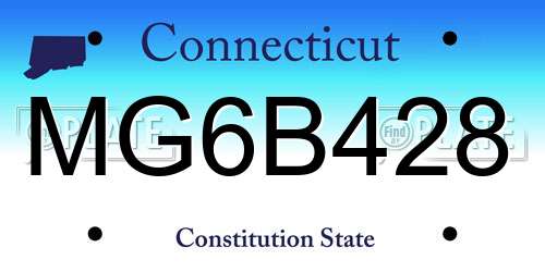 MG6B428 Connecticut License Plate