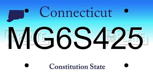 MG6S425 Connecticut License Plate