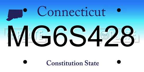 MG6S428 Connecticut License Plate