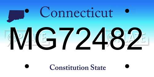 MG72482 Connecticut License Plate