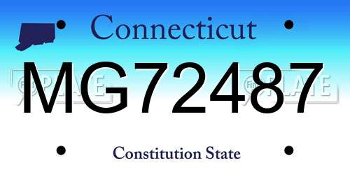 MG72487 Connecticut License Plate