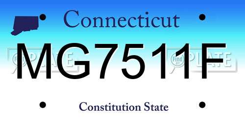 MG7511F Connecticut License Plate