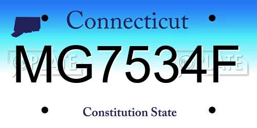 MG7534F Connecticut License Plate