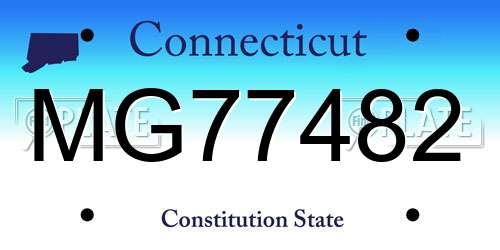 MG77482 Connecticut License Plate