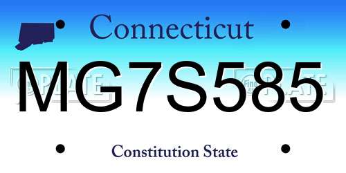 MG7S585 Connecticut License Plate