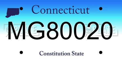 MG80020 Connecticut License Plate