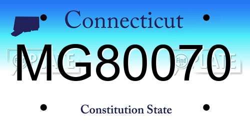 MG80070 Connecticut License Plate