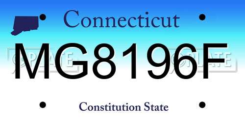 MG8196F Connecticut License Plate