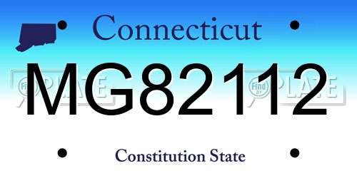MG82112 Connecticut License Plate