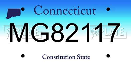 MG82117 Connecticut License Plate