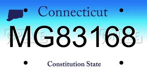 MG83168 Connecticut License Plate