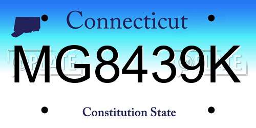 MG8439K Connecticut License Plate