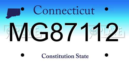 MG87112 Connecticut License Plate