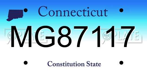 MG87117 Connecticut License Plate