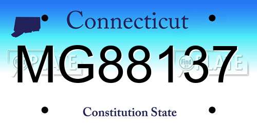 MG88137 Connecticut License Plate