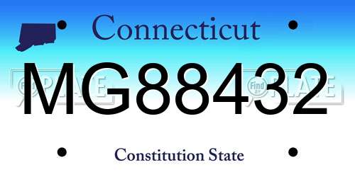 MG88432 Connecticut License Plate