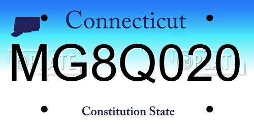 MG8Q020 Connecticut License Plate