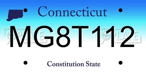 MG8T112 Connecticut License Plate