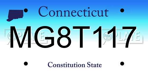 MG8T117 Connecticut License Plate