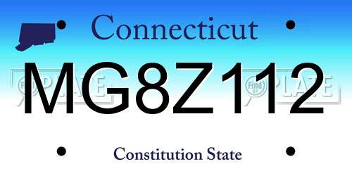 MG8Z112 Connecticut License Plate