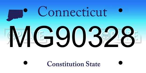 MG90328 Connecticut License Plate