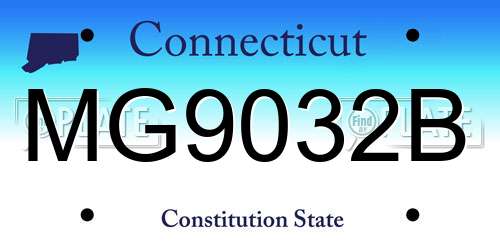 MG9032B Connecticut License Plate