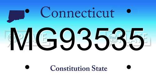 MG93535 Connecticut License Plate