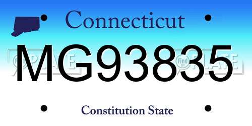 MG93835 Connecticut License Plate
