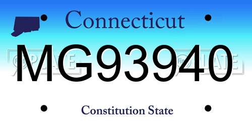 MG93940 Connecticut License Plate